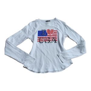 Vintage BBSP "I Love USA" Graphic Long-Sleeve T-Shirt Made in USA
